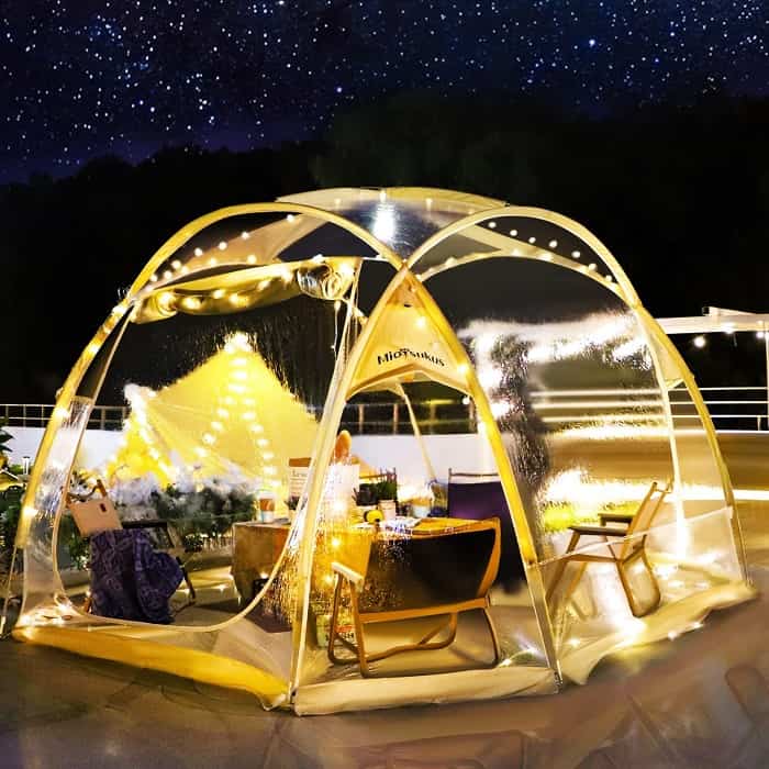 clear geodesic dome tent